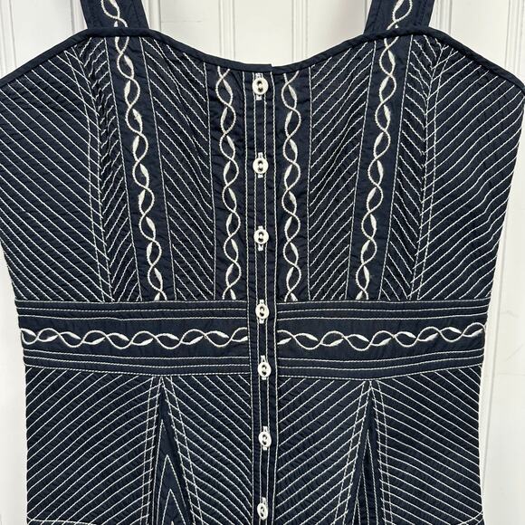 NWT Ulla Johnson Blue White Embroidery Sleeveless Button Front Nerida Midi Dress - Picture 10 of 16